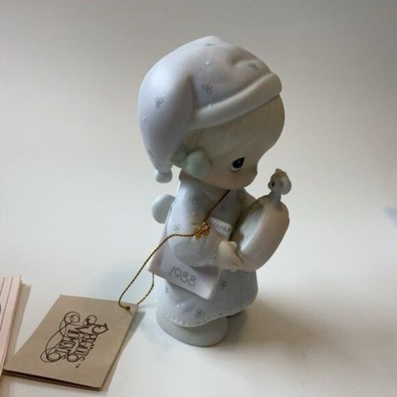 VTG NWB Enesco Precious Moments Figurine Time To Wish You A Merry Christmas - Picture 13 of 14